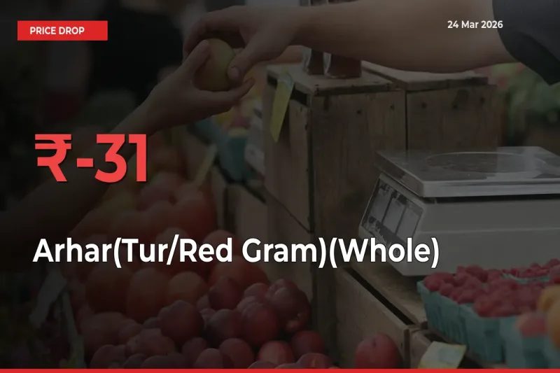 This Mandi Records 31.35% Fall in Arhar(Tur/Red Gram)(Whole) Prices