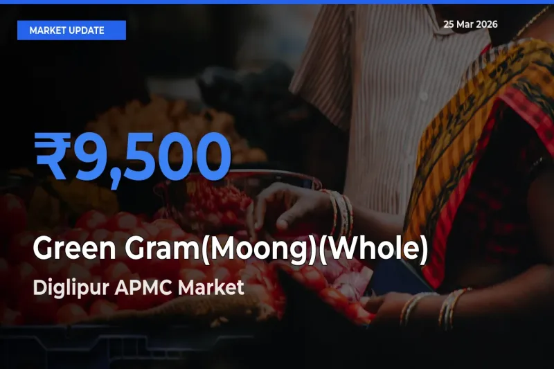 Green Gram(Moong)(Whole) Mandi Rate Today: Diglipur APMC Tops the List
