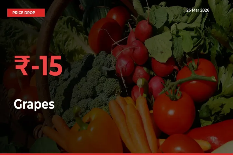 Farmers Alert as Grapes Prices Slide 15.33% in Local Mandis