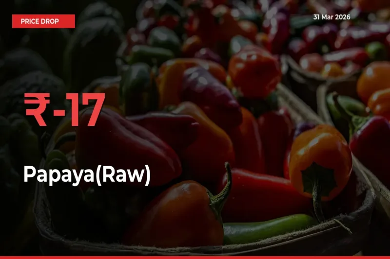Sudden Shock! Papaya(Raw) Drops 17.44% in 24 Hours at Top Mandis