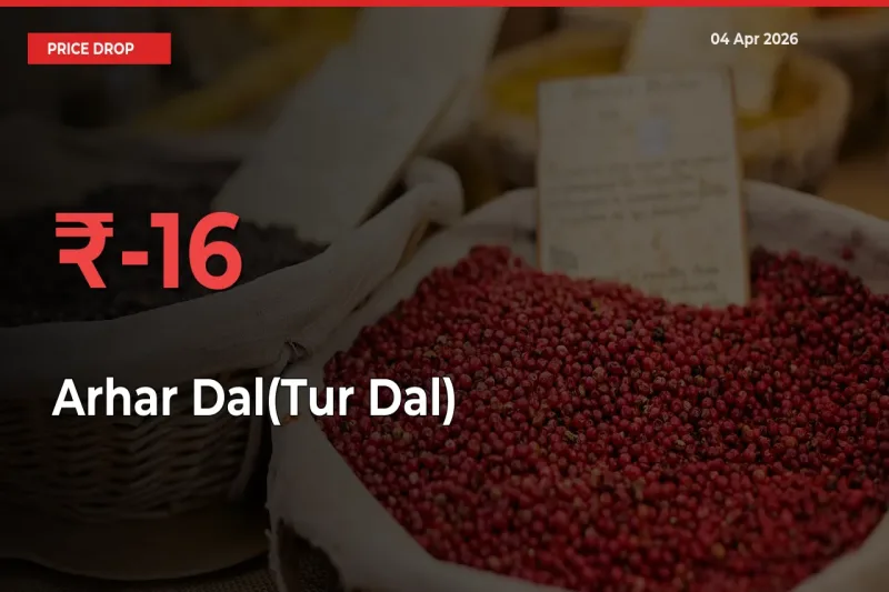 Arhar Dal(Tur Dal) Prices Drop 16.22% – April 04 Market Update from Mandis
