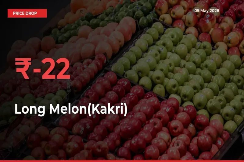 Long Melon(Kakri) Prices Drop 22.17% in 24 Hours at Major Mandis