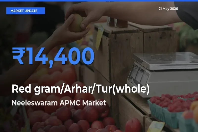 Top Performer! Neeleswaram APMC Offers Best Red gram/Arhar/Tur(whole) Price Today