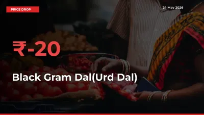 Black Gram Dal(Urd Dal) Prices Drop 20% in 24 Hours at Major Mandis