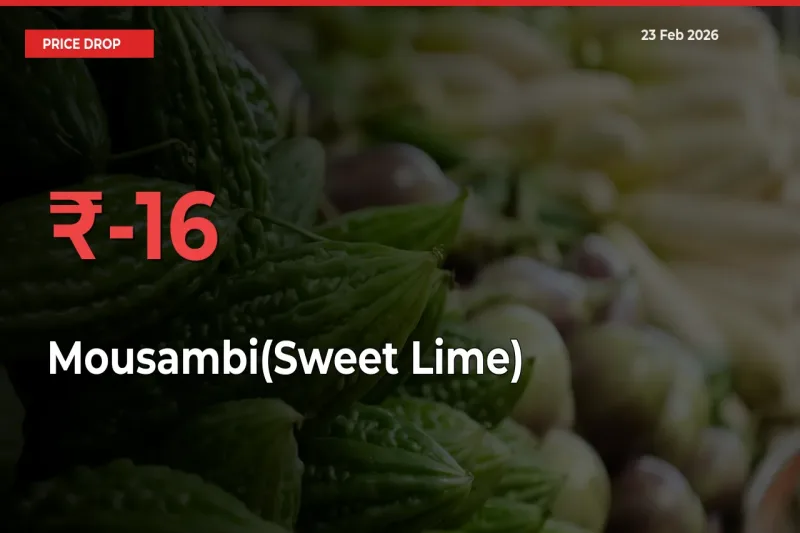 Mousambi(Sweet Lime) Falls 16.23% at Mandis