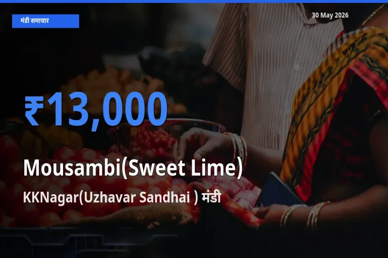 आज का मंडी भाव: मौसंबी के सबसे ज़्यादा दाम KKNagar(Uzhavar Sandhai ) में