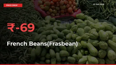 Farmers Alert as French Beans(Frasbean) Prices Slide 69.03% in Local Mandis