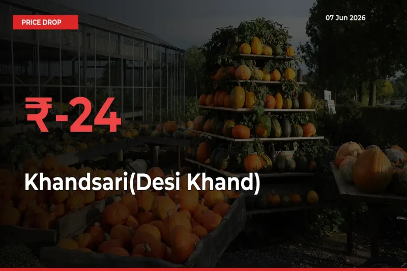 Khandsari(Desi Khand) Prices Drop 24.46% – June 07 Market Update from Mandis
