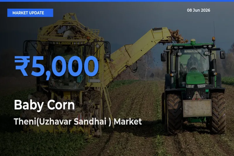 Theni(Uzhavar Sandhai ) Offers ₹5,000 – Highest Baby Corn Rate Today