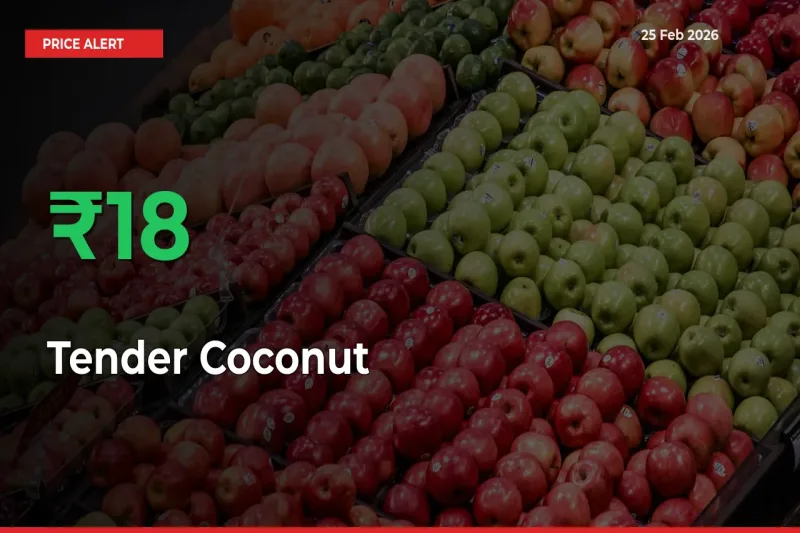 Tender Coconut Prices Rise 17.59% in a Day at Major Mandis