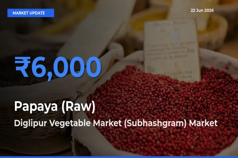 Farmers Prefer Diglipur Vegetable Market (Subhashgram) as Papaya (Raw) Hits Highest Rate