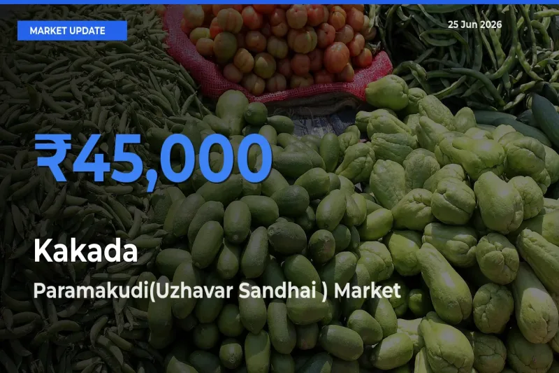 Paramakudi(Uzhavar Sandhai ) Records Highest ₹45,000 Rate for Kakada
