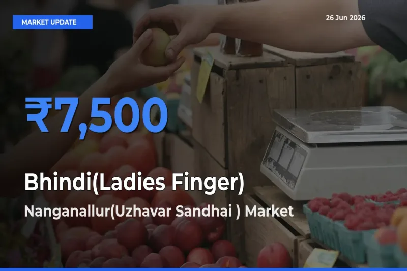 Nanganallur(Uzhavar Sandhai ) Tops Bhindi(Ladies Finger) Rates – June 26 Market Update