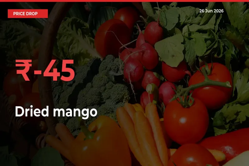 Dried mango Prices Drop 45.11% – June 26 Market Update from Mandis
