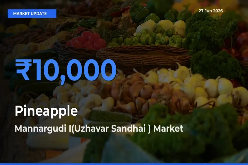 Mannargudi I(Uzhavar Sandhai ) Records Highest ₹10,000 Rate for Pineapple