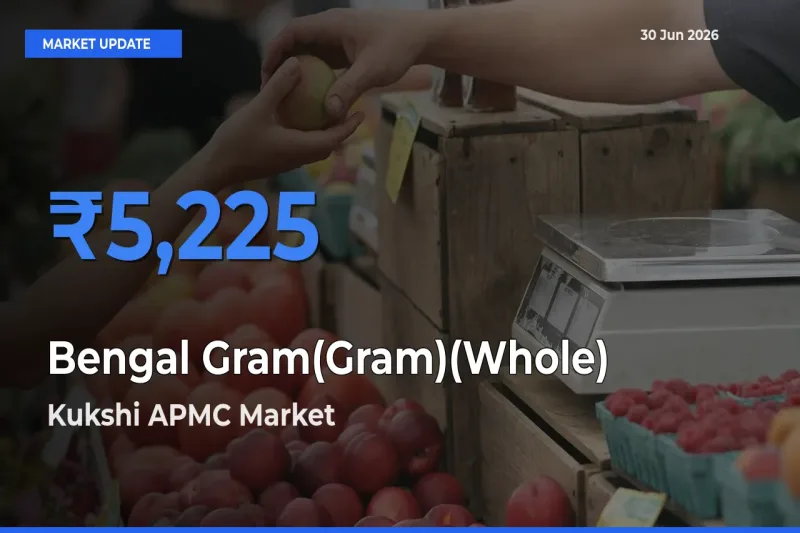 Bengal Gram(Gram)(Whole) Mandi Rate Today: Kukshi APMC Tops the List