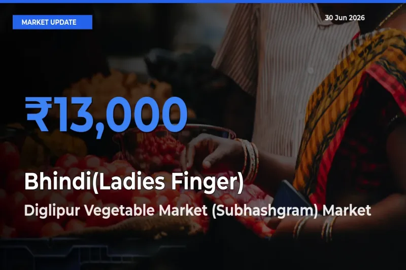 Diglipur Vegetable Market (Subhashgram) Emerges as Top Mandi for Bhindi(Ladies Finger) Prices Today