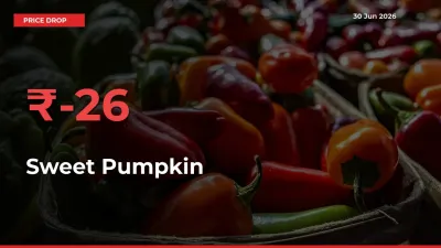 Sweet Pumpkin Prices Drop 25.74% in 24 Hours at Major Mandis