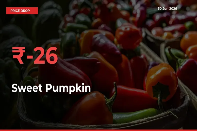 Sweet Pumpkin Prices Drop 25.74% in 24 Hours at Major Mandis