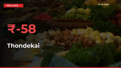 Thondekai Prices Drop 57.69% in 24 Hours at Major Mandis