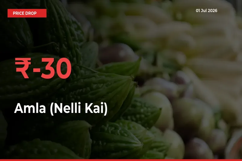 Amla (Nelli Kai) Prices Drop 29.98% in 24 Hours at Major Mandis