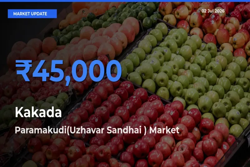 Paramakudi(Uzhavar Sandhai ) Tops Kakada Mandi Rates Today
