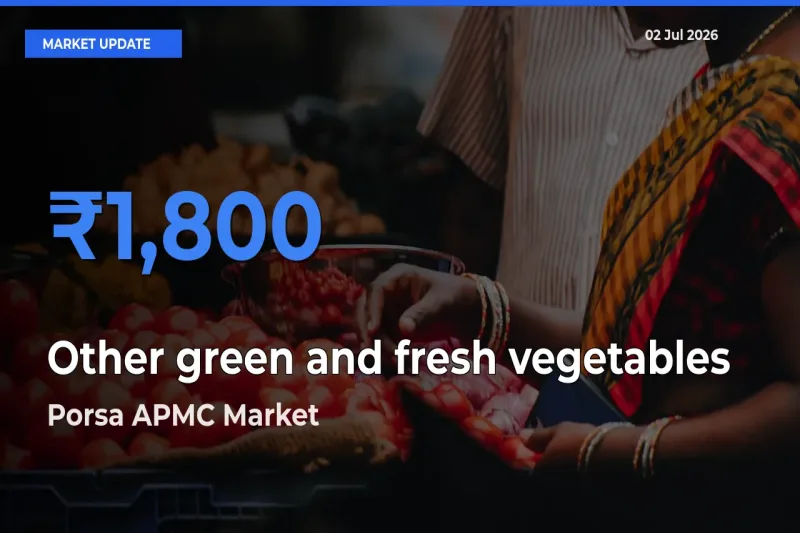 Other green and fresh vegetables Mandi Rate Today: Porsa APMC Tops the List