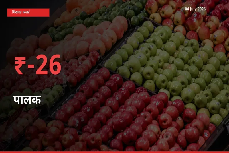 अचानक झटका! मंडी में पालक के दाम 25.51% टूटे