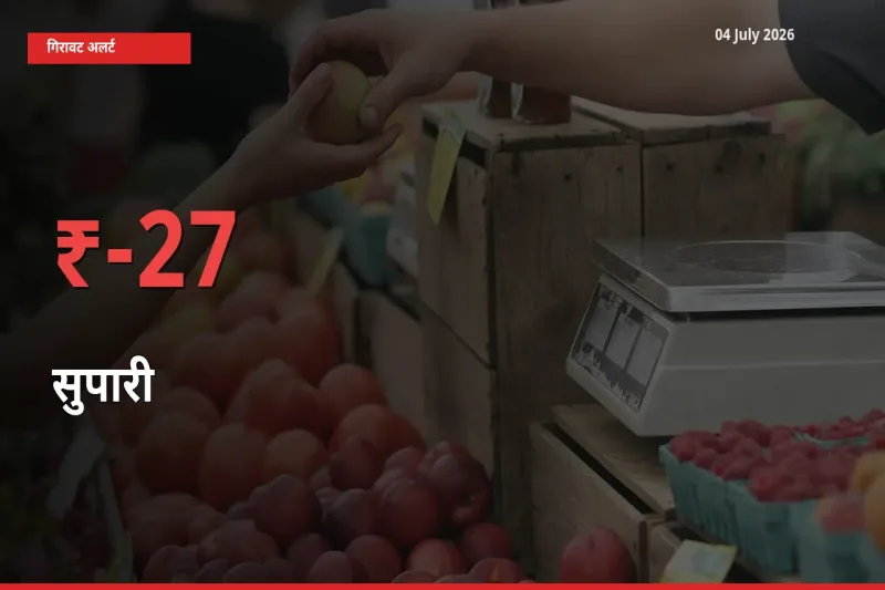 26.69% की गिरावट! मंडी में सुपारी के दाम अचानक टूटे