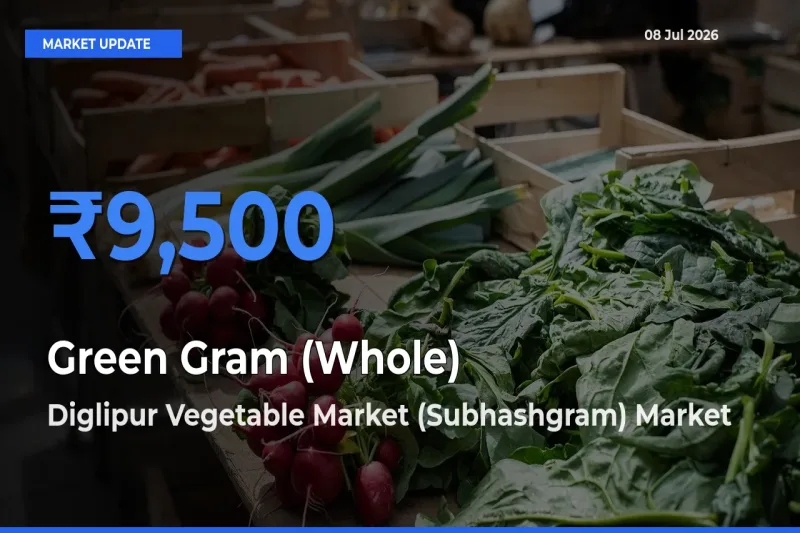 Diglipur Vegetable Market (Subhashgram) Tops Green Gram (Whole) Rates – July 08 Market Update
