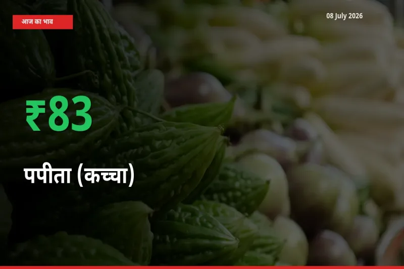 स्थानीय मंडी में पपीता (कच्चा) के दाम अचानक 83.09% उछले, किसान सतर्क