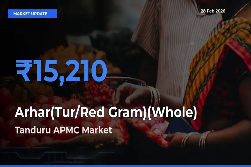 Farmers Prefer Tanduru APMC as Arhar(Tur/Red Gram)(Whole) Hits Highest Rate