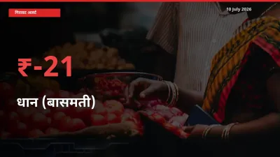 आज का मंडी भाव: धान (बासमती) के दाम मंडी में 21.15% नीचे