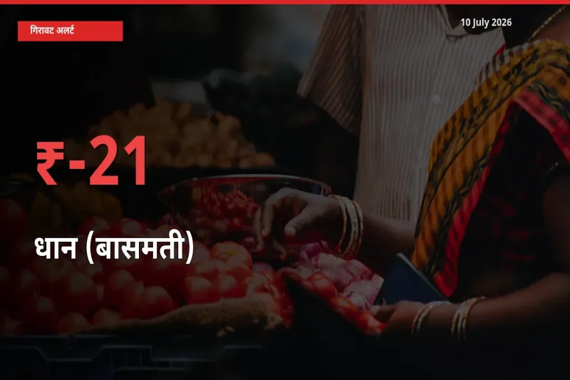 आज का मंडी भाव: धान (बासमती) के दाम मंडी में 21.15% नीचे