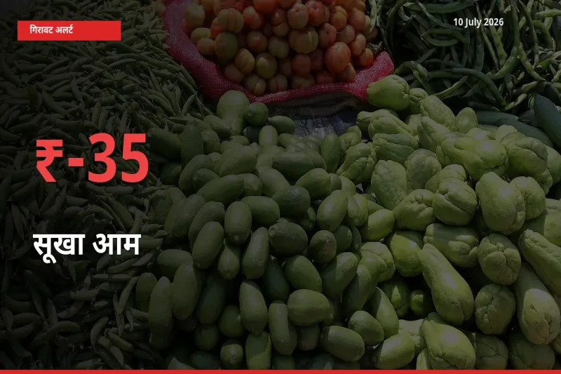 सूखा आम के दाम प्रमुख मंडी में 34.96% गिरे, 24 घंटे में बड़ा बदलाव