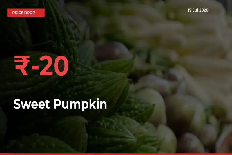 Sweet Pumpkin Prices Drop 20.11% – July 17 Market Update from Mandis