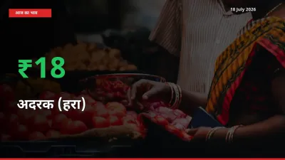 बाज़ार संकेत: अदरक (हरा) के भाव मंडी में 17.78% ऊपर