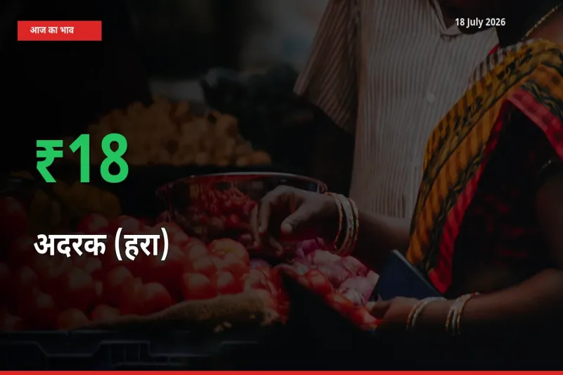 बाज़ार संकेत: अदरक (हरा) के भाव मंडी में 17.78% ऊपर