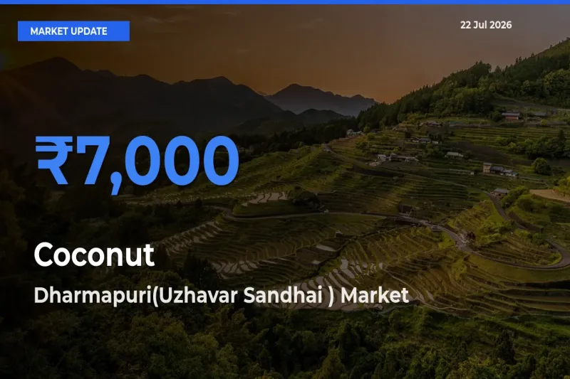 Dharmapuri(Uzhavar Sandhai ) Offers ₹7,000 – Highest Coconut Rate Today