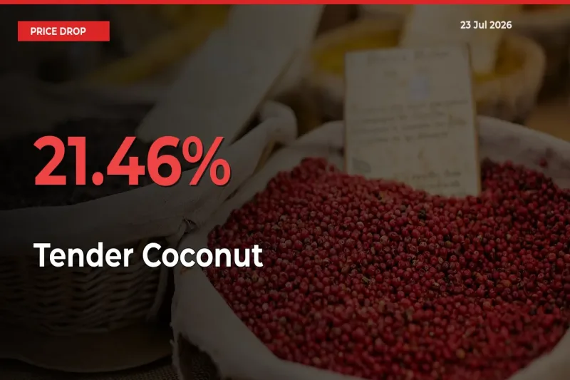 Sharp Fall! Tender Coconut Prices Plunge 21.46% in a Day at Key Mandis