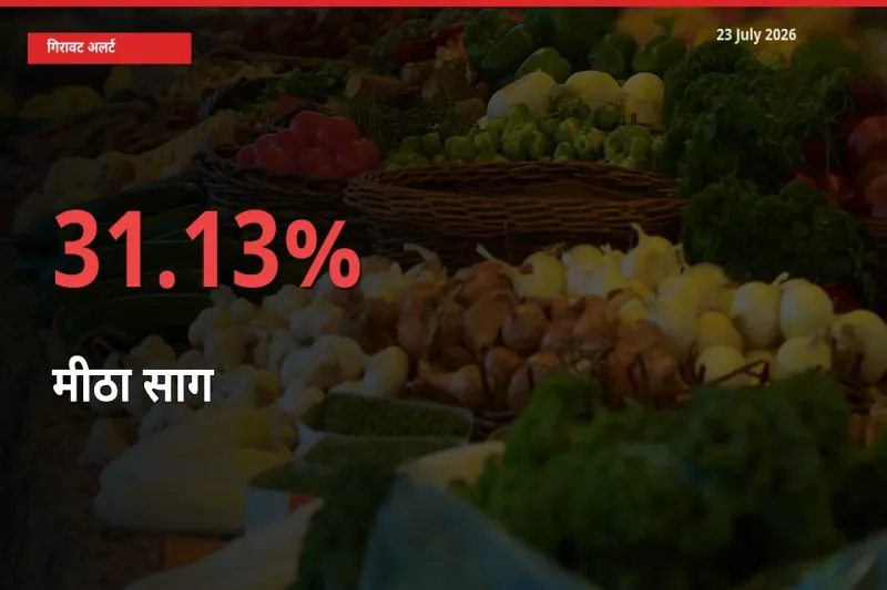 किसानों की चिंता बढ़ी! स्थानीय मंडी में मीठा साग 31.13% गिरा