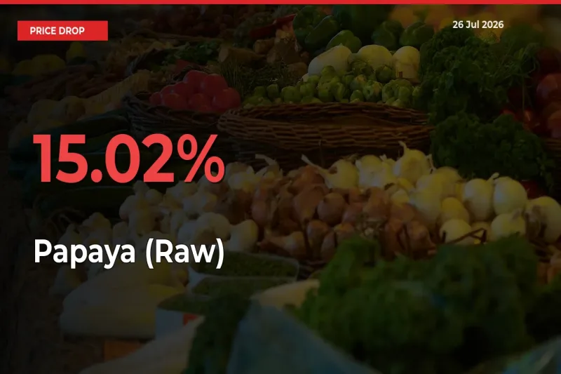 15.02% Drop in Papaya (Raw) Prices – Mandi Sees Sudden Fall