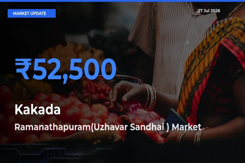 Ramanathapuram(Uzhavar Sandhai ), Tamil Nadu Emerges as Top Mandi for Kakada Prices Today
