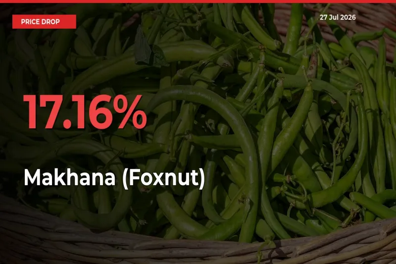 Makhana (Foxnut) Prices Drop 17.16% – July 27 Market Update from Mandis