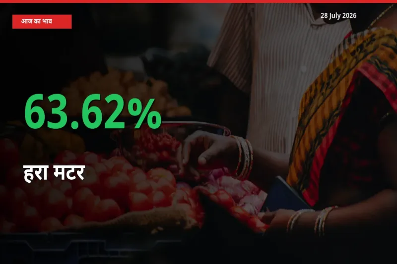 28 July अपडेट: हरा मटर के दाम मंडी में 63.62% उछले