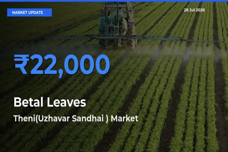 Betal Leaves Mandi Rate Today: Theni(Uzhavar Sandhai ), Tamil Nadu Tops the List