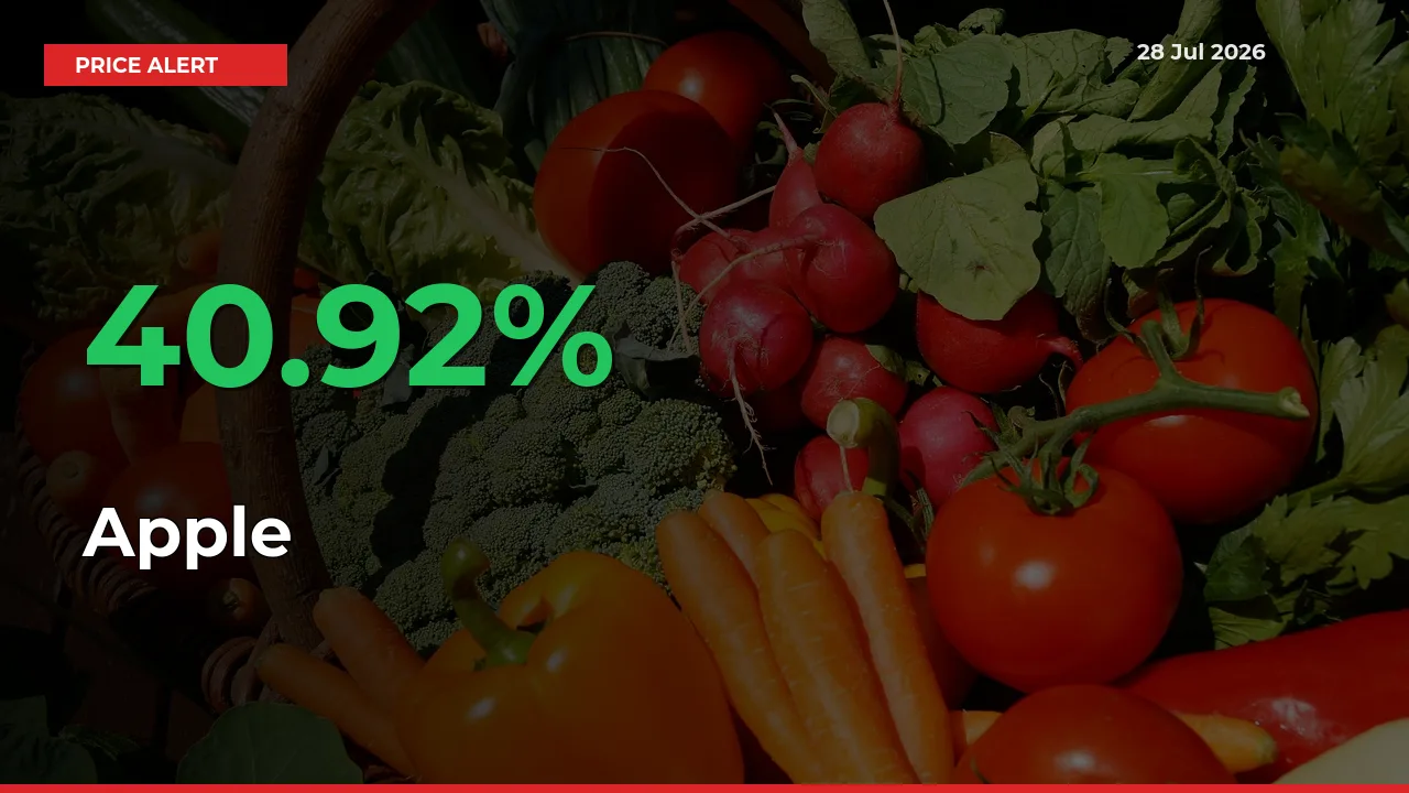 Apple Prices Rise 40.92% in a Day at Major Mandis