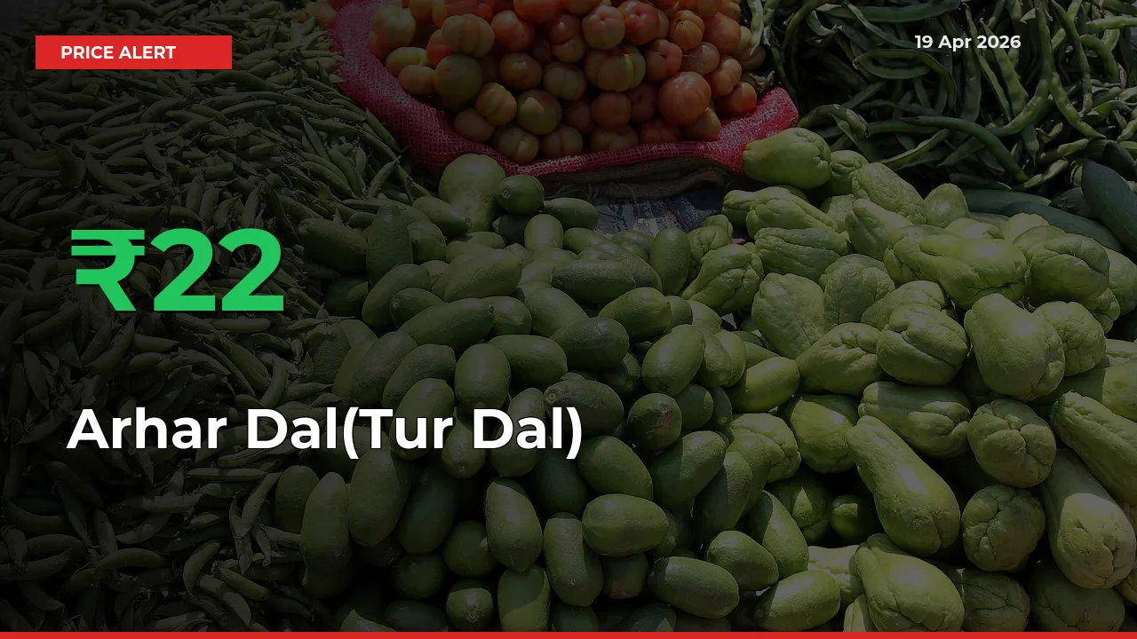 Arhar Dal(Tur Dal) Rises 22.4% at Mandis