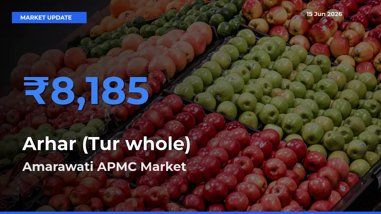 Amarawati APMC Tops Arhar (Tur whole) Mandi Rates Today
