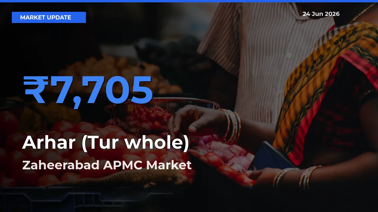 Top Performer! Zaheerabad APMC Offers Best Arhar (Tur whole) Price Today